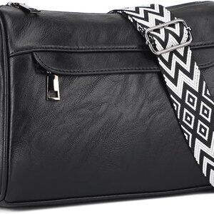 Crossbody Purses for Women Shoulder Bags with 2 Straps,Black
